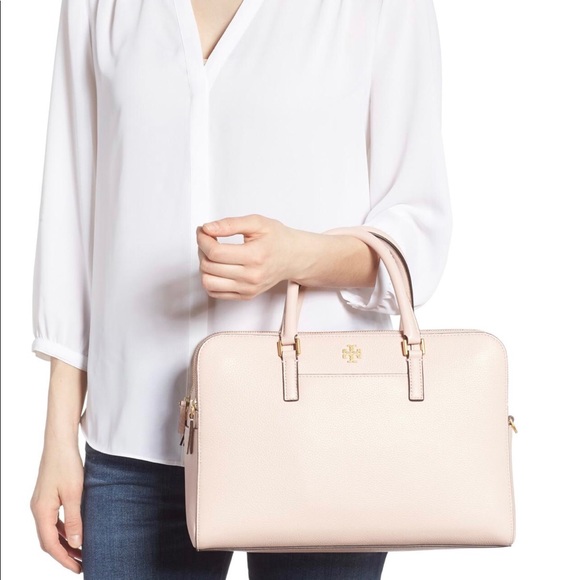Tory Burch Georgia Double Zip Pebbled shell pink